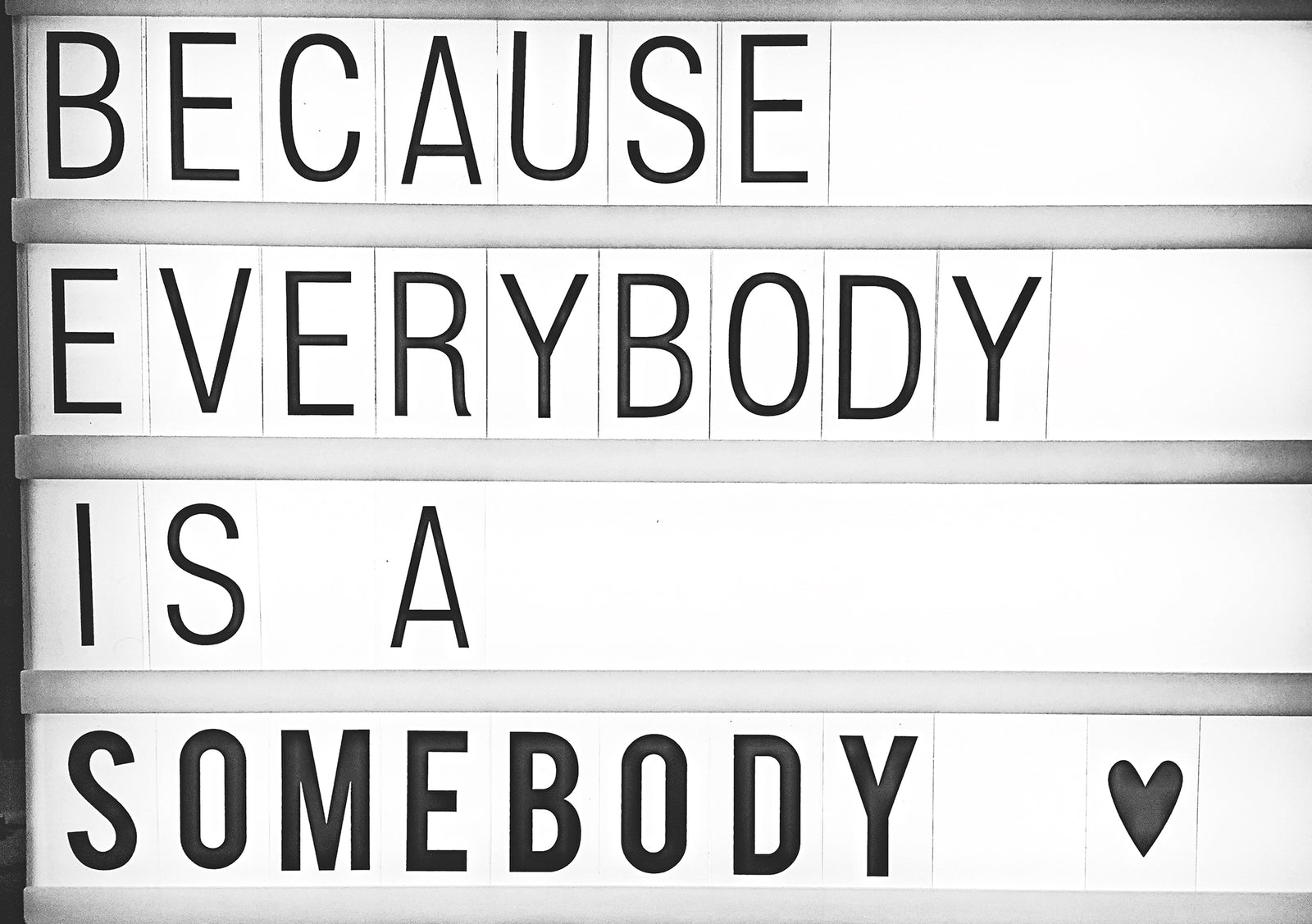 Welcome to Somebody Apparel. We believe that every living soul has value with unique qualities. Everybody is essential in their own way, and can make the world a better place. Why Somebody Apparel? Because everybody is a somebody!